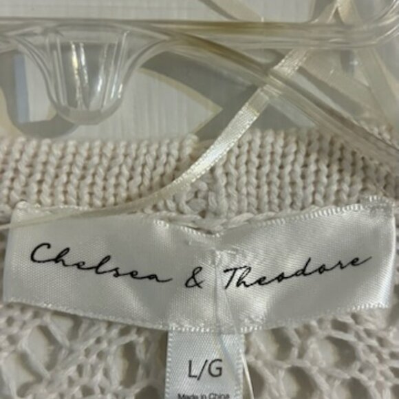 NWT Chelsea and Theodore Crochet Long Cardigan - Picture 2 of 2